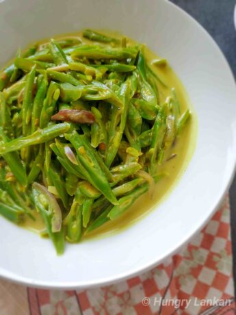 Vegan green bean curry with coconut milk