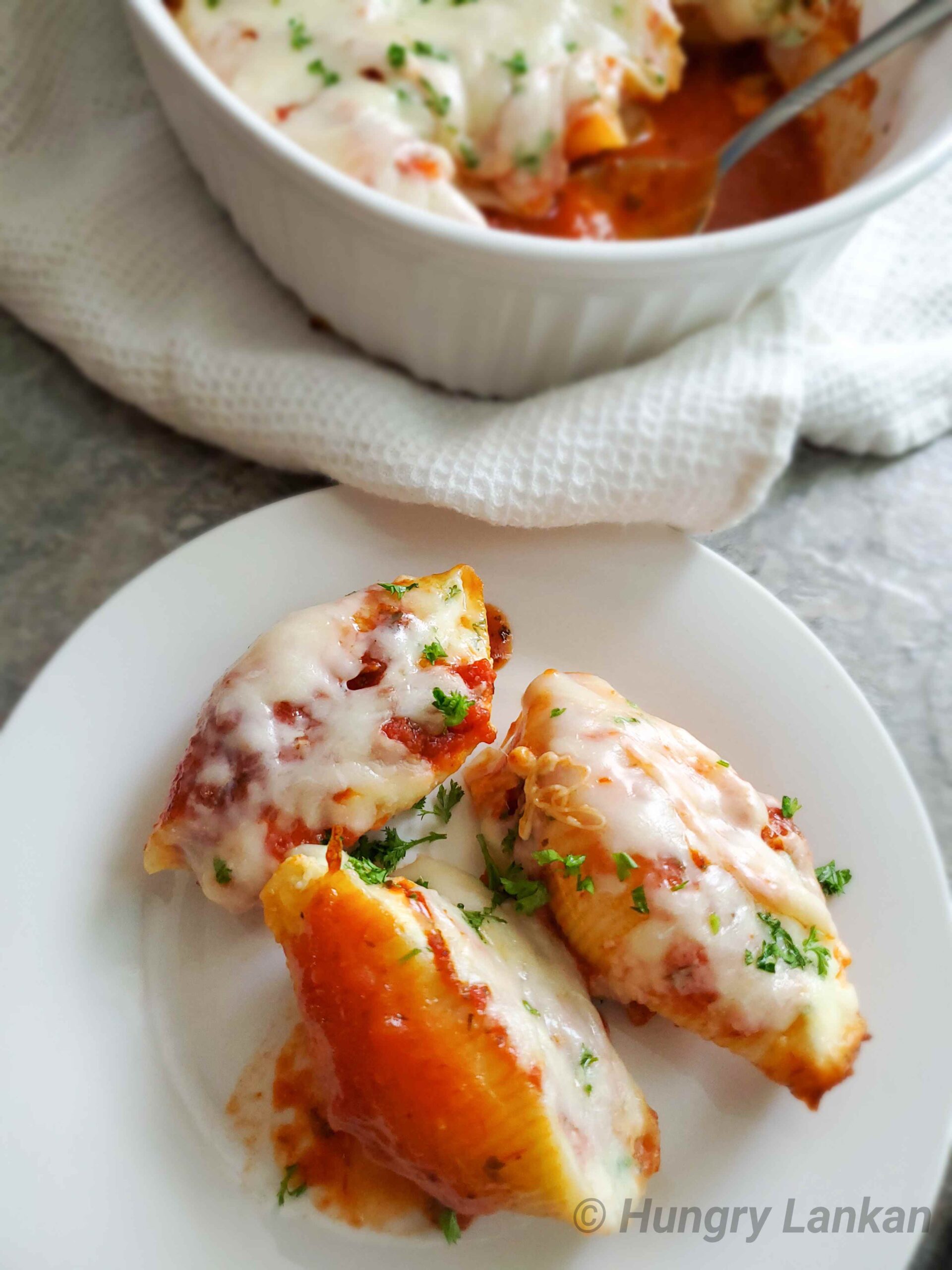 Baked Jumbo Pasta Shells - Hungry Lankan