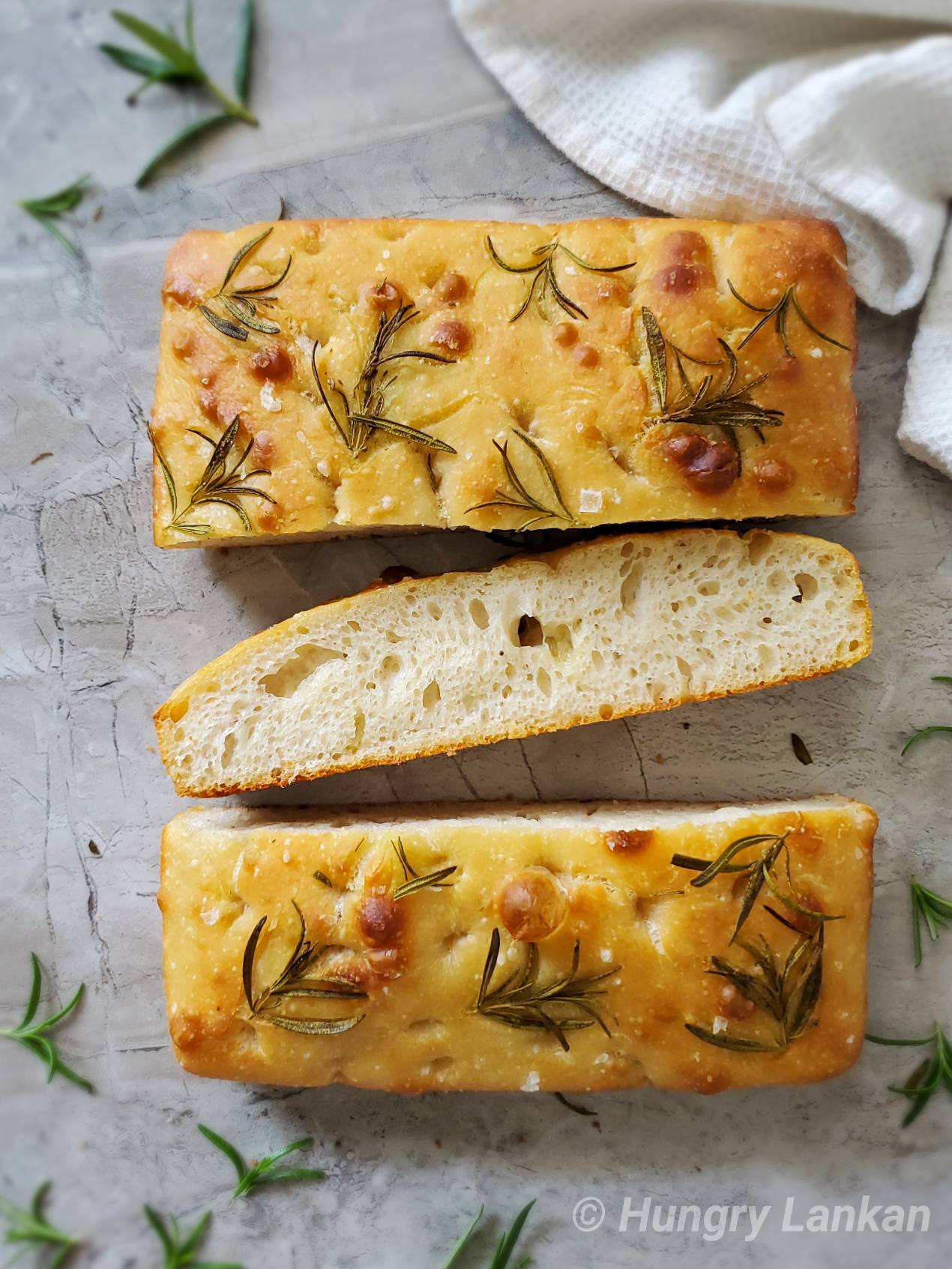 Sourdough Focaccia with rosemary and sea salt - Hungry Lankan