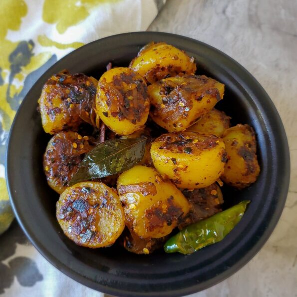 Sri Lankan potato fry (Ala thel dala)