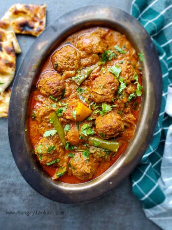 Meatball curry with potatoes, kofta curry, indian meatball curry