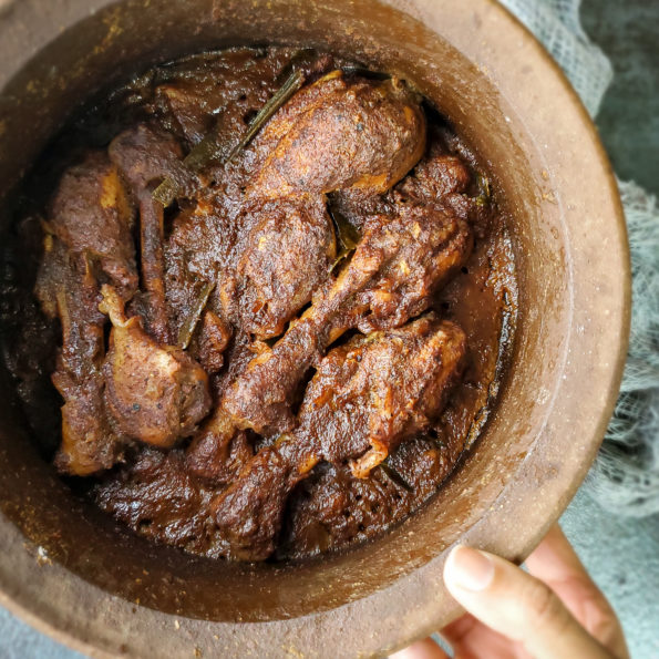 Sri Lankan kalu pol chicken