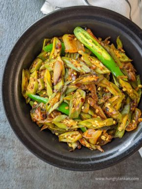 Easy Stir-fried okra (Vegan) - Hungry Lankan