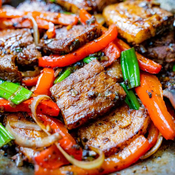 pork belly with peppers