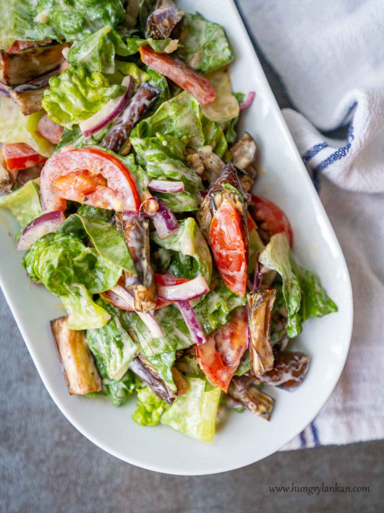 Eggplant and lettuce salad