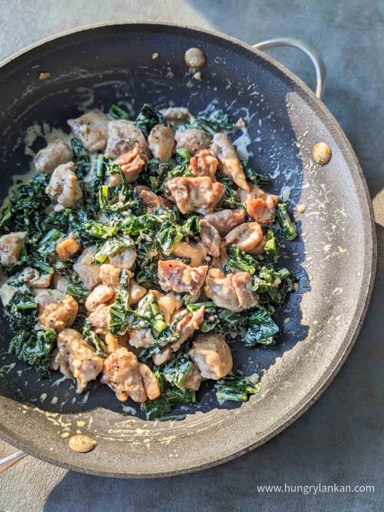 Creamy chicken with Kale