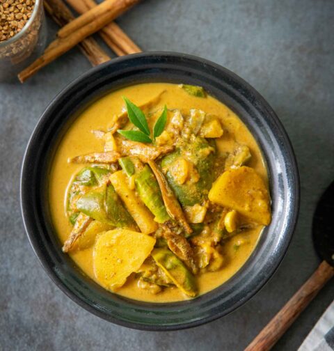 Thai Eggplant Potato and Sprats curry