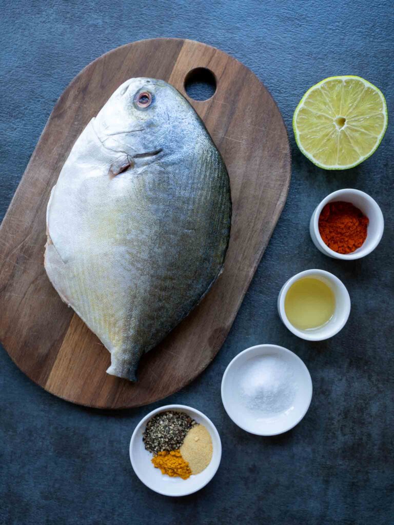 Pompano whole fish in air fryer